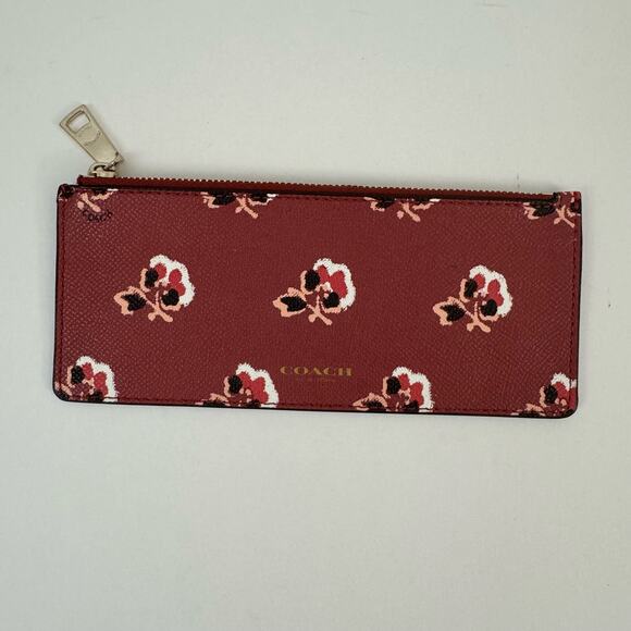 Coach Pop Slim Envelope Wallet Bramble Rose Metallic Cherry Floral F53570 - Picture 11 of 15